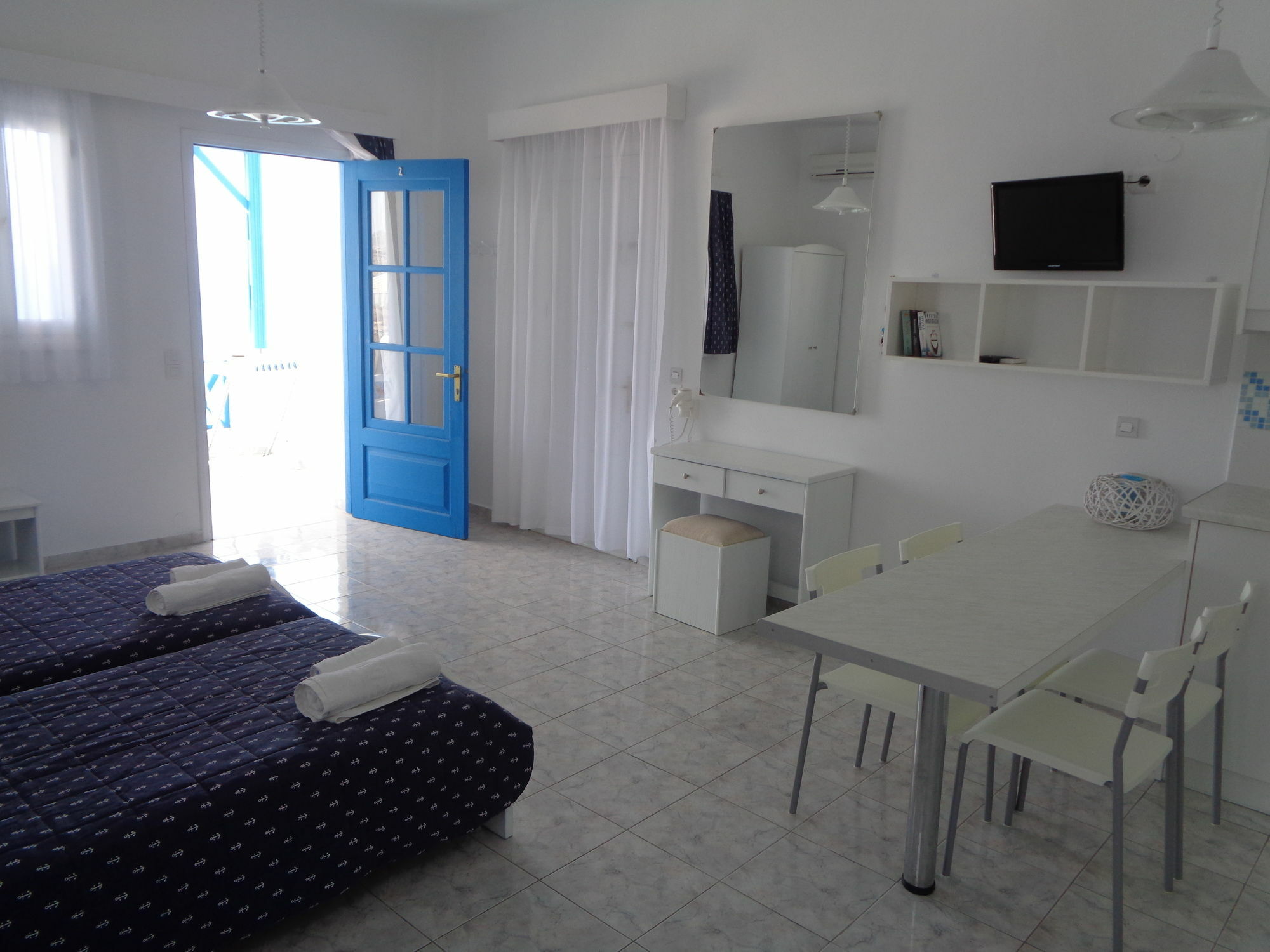 Apartment Blue And White & *